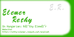 elemer rethy business card